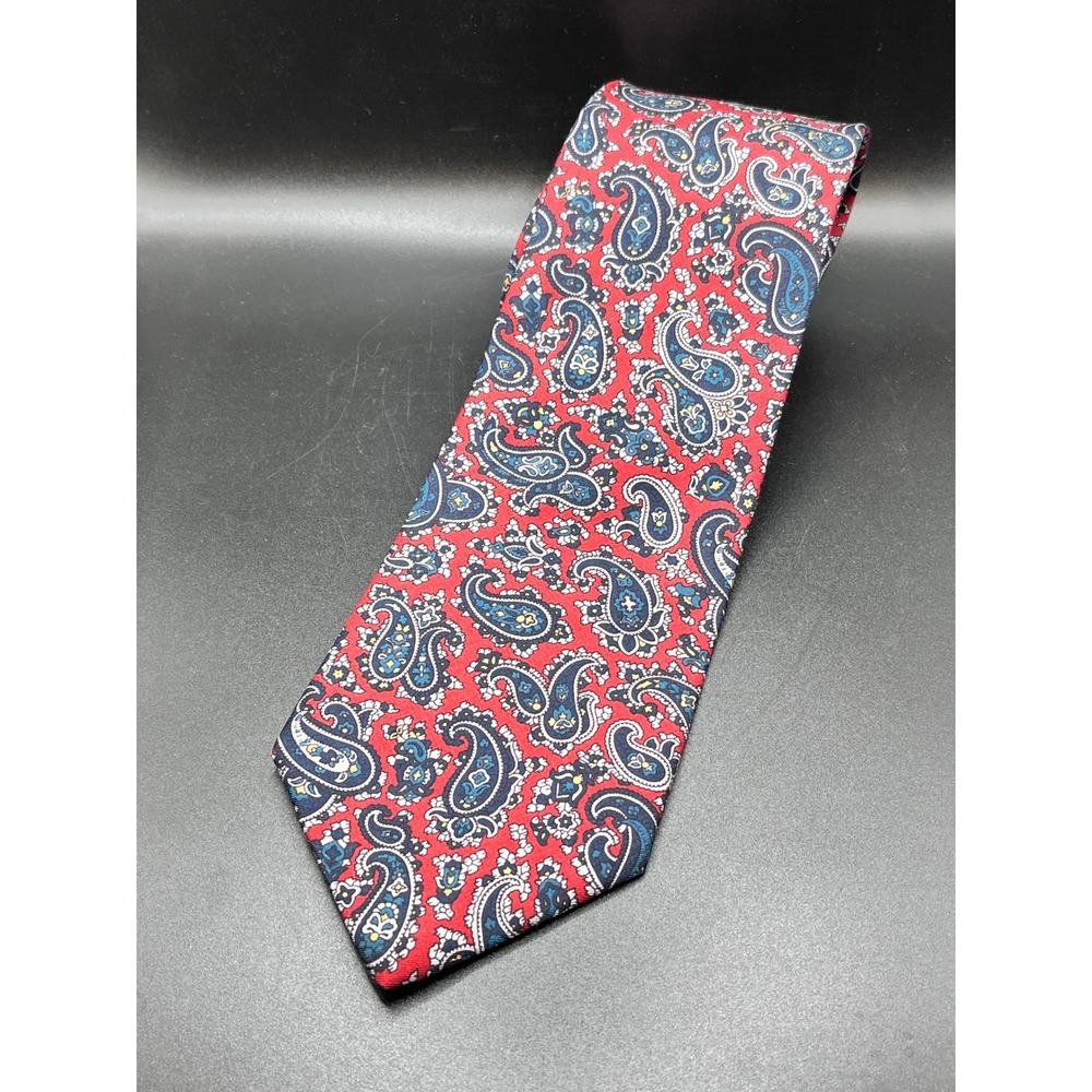 Bert Pulitzer Collectors‎ Edition Red Paisley Silk Necktie Mens Lazerus USA Vtg